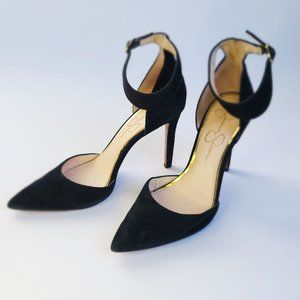 Jessica Simpson Suede Ankle-Strap Stilettos 8M